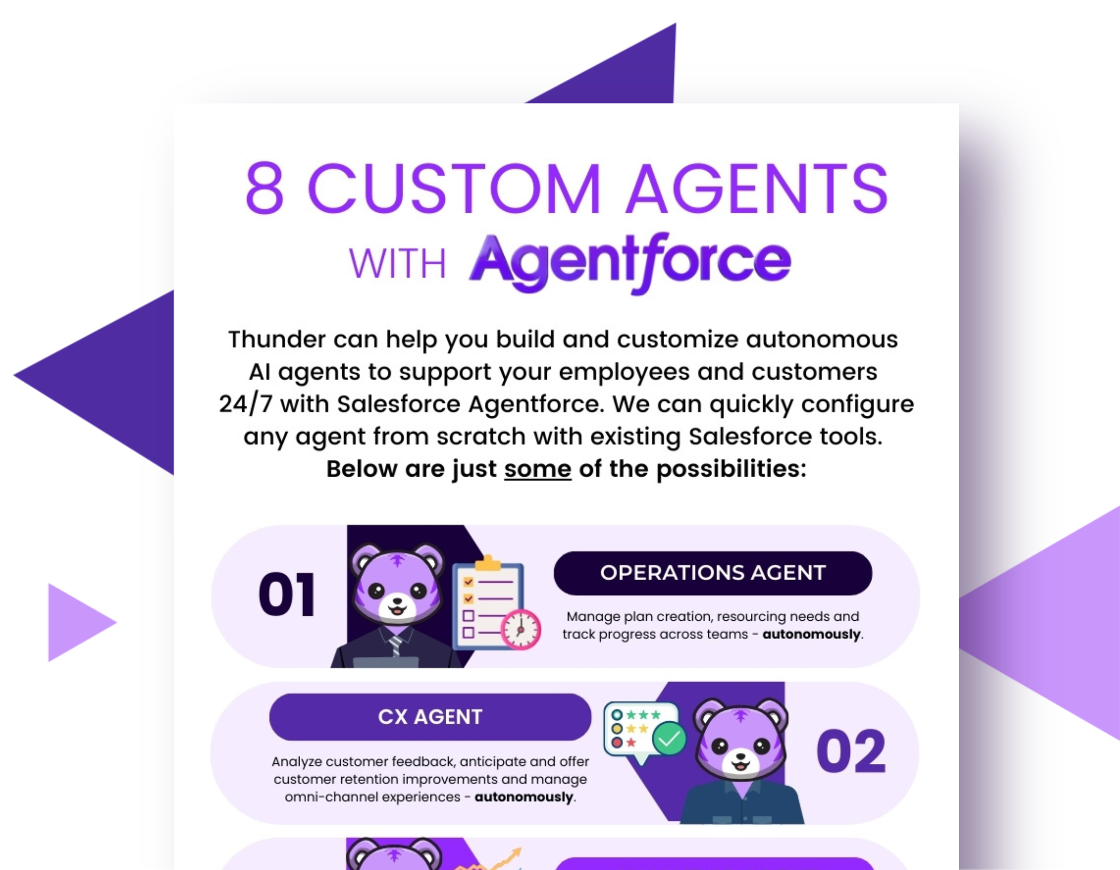 8 Custom Agents with Agentforce Infographic